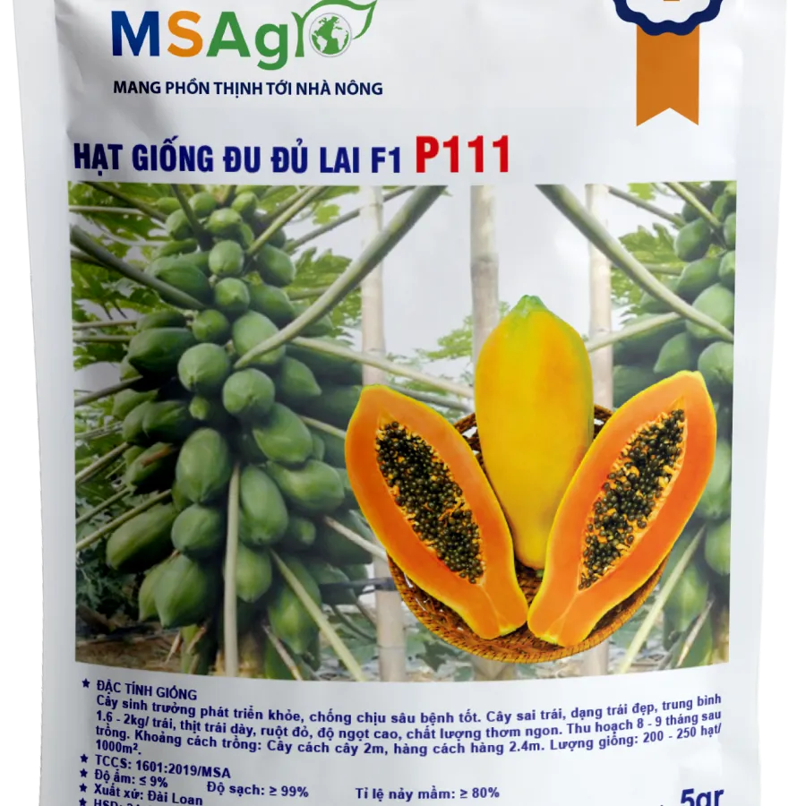 Hạt giống Đu đủ ruột đỏ F1 P111 - 5gr