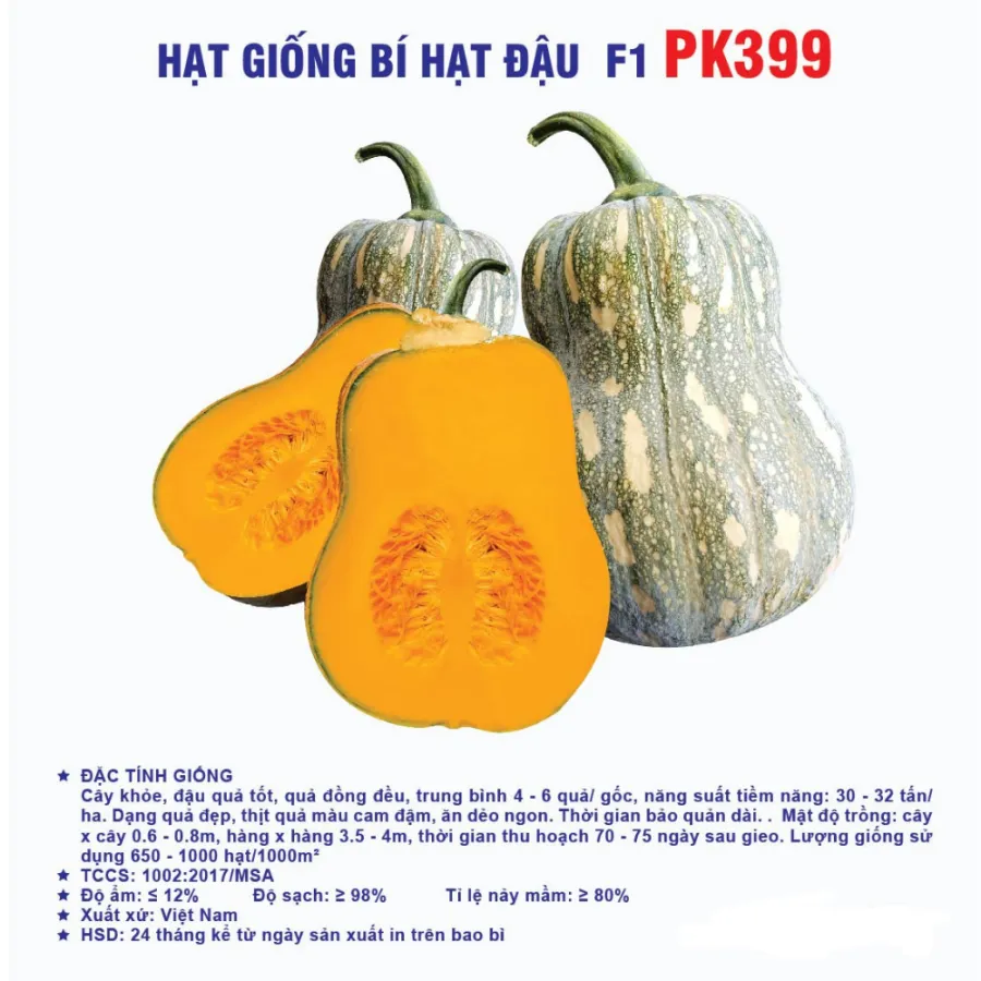 Hạt giống Bí đậu quả ngắn F1 PK399